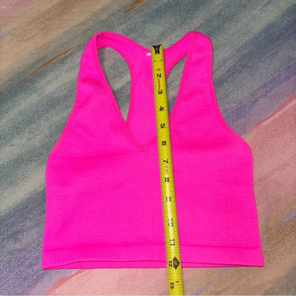 Free People Movement Free Throw Ribbed Crop Top Tank Tropical Pink XS / S - Picture 10 of 10